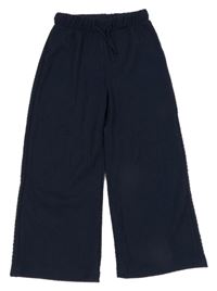 Tmavomodré strukturované culottes nohavice Yigga