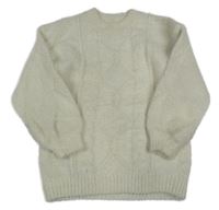 Smotanový chlpatý žinylkový sveter F&F