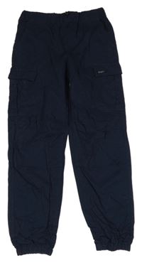 Tmavomodré plátěné cargo cuff kalhoty Name it