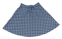 Světlemodro-modro-biela kockovaná kolová sukňa H&M
