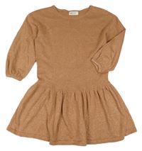 Oranžovobéžové pletené trblietavé šaty H&M