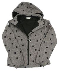 Sivá melírovaná softshellová bunda s hviezdičkami a odopínacíá kapucňou H&M