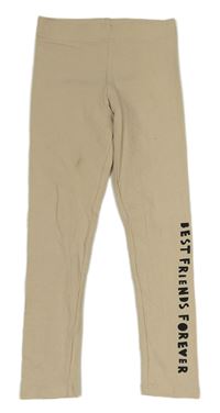 Svetlobéžové legíny s nápisom H&M