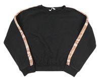 Černošedá oversize crop mikina s army pruhem M&S