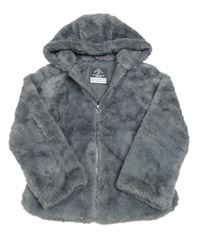 Sivá kožušinová podšitá bunda s kapucňou zn. George