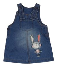 Modré teplákové riflové šaty se zajíčkem a kapsou early days