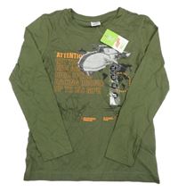 Nové - khaki triko s dronem Chapter young 