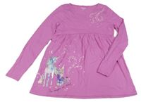 Růžová tunika s jednorožcem a tygrem a hvězdičkami LANDS'END