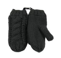 Tmavošedé vzorované pletené palcové rukavice Vertbaudet