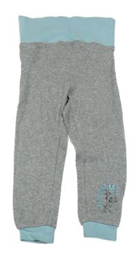 Sivo-svetlomodré melírované tepláky s Tazem