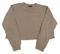 Svetlohnedá oversize crop mikina New Look