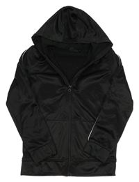 Čierna thermo prepínaci mikina s pruhom a kapucňou ERGEENOMIXX