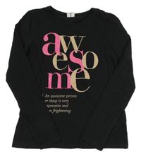 Čierne tričko s nápismi Page One Young