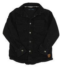 Čierna rifľová košeľová bunda s opičkou Next