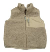 Béžovošedá huňatá podšitá vesta H&M
