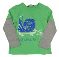 Zeleno-šedé triko se šnečkem George