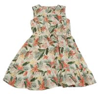 Smotanové šaty s kvietkami a lístečky name it.