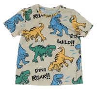 Světléžové tričko s dinosaury SHEIN