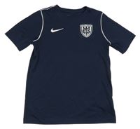 Tmavomodré funkční sportovní tričko se znakem a logem Nike