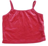 Tmavoružový zamatový crop top SHEIN