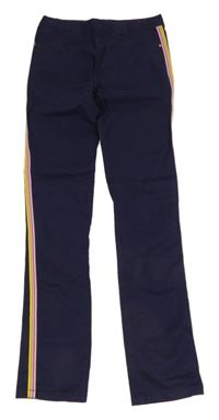 Tmavomodré skinny nohavice s pruhmi Kids