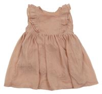 Světlerůžové třpytivé šaty s volánky H&M