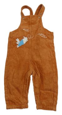 Cihlové manšestrové laclové kalhoty s králíčkem - Peter Rabbit M&S