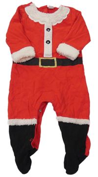 Červeno-bílo-černý vánoční overal - Santa dopodopo