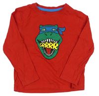 Červené tričko s dinosaurom Primark