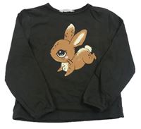 Antracitová ľahká mikina s králikom H&M