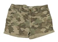 Béžové army plátenné kraťasy F&F