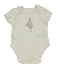 Biele rebrované body s králíkem - Peter Rabbit Nutmeg