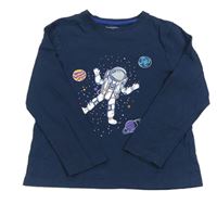 Tmavomodré tričko s kosmonautem Primark