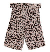 Růžové elastické kraťasy s leopardím vzorem a pruhem Puma
