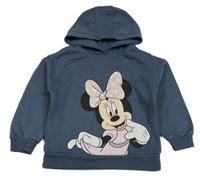 Tmavomodrá mikina s Minnie a kapucňou zn. Primark