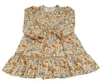 Ružové kvetované šaty so zvířaty Shein