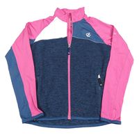 Tmavomodro-fuchsiovo-biela fleecovo/sportovní prepínaci funkčná mikina Dare 2B