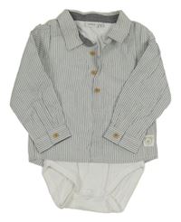 Modro-biela pruhovaná košeľa s všitým body Name it