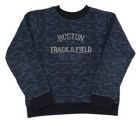 Tmavomodrá vzorovaná mikina s nápisom Alive