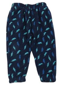 Tmavomodré fleecové funkční tepláky s blesky Mountain Warehouse