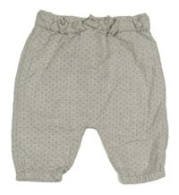 Šedé melírované puntíkaté podšité kalhoty Tu