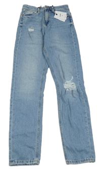 Nové - Modré mom rifle s vyšúchaním New Look