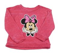 Tmavoružový sveter s Minnie s flitrami Disney