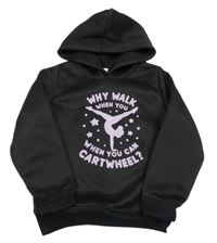 Čierna mikina s gymnastkou a kapucňou