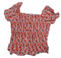 Červené květované crop tričko Primark