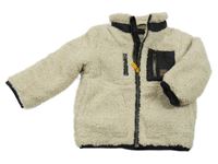 Béžová huňatá zateplená bunda s šušťákovou vreckom Reserved