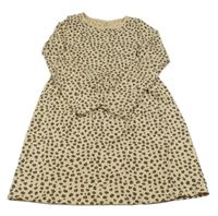 Béžové bavlnené šaty s leopardím vzorom Kiabi