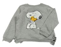 Sivá melírovaná trblietavá mikina so Snoopym C&A