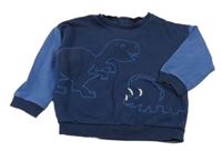 Tmavomodro-modrá mikina s dinosaurami M&S