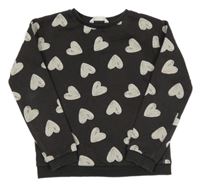 Antracitová mikina se srdíčky M&S